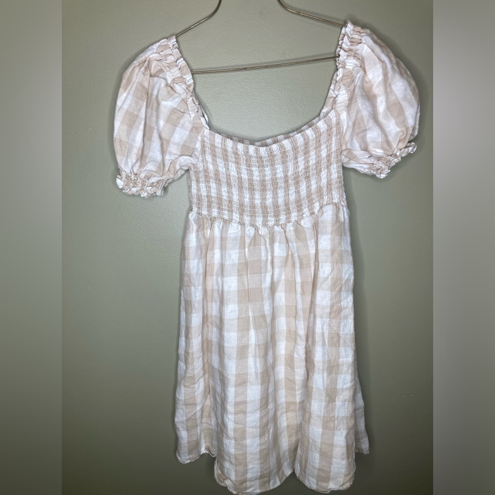 House of Harlow Gingham linen dress